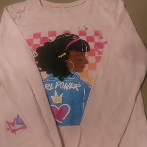 The Children's Place Pink and Blue 'Girl Power' Long Sleeve Tee
